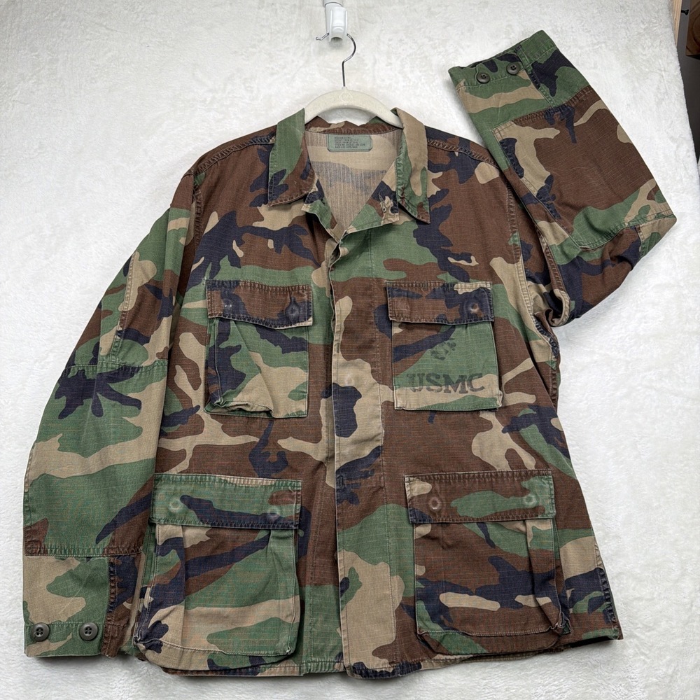 USMC Woodland Camouflage Combat Coat Medium Short‎ Military Ripstop Jacket